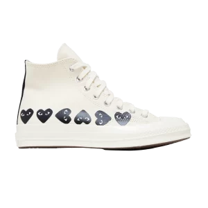 Converse Comme des Garçons PLAY x Chuck 70 High 'Multi Heart – Milk Black 'Sneakers Milk/Black/Egret A08148C