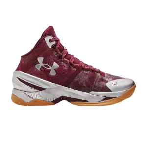 Under Armor Curry 2 Retro 'Domaine' Sneakers Deep Red/Metallic Silver 3026052 601