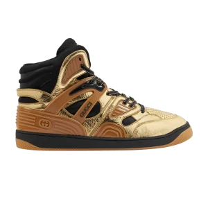 Gucci Basket High 'Gold' Sneakers Tan/Gold/Black 724005 AABB8 8047