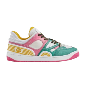 Gucci Wmns Basket 'White Pink Green 'Sneakers White/Pink/Green 725905 AABB6 3152