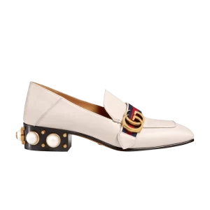 Gucci Wmns Leather Mid-Heel Loafer 'White Blue Red' Sneakers White/Blue/Red 423559 DKHC0 9061