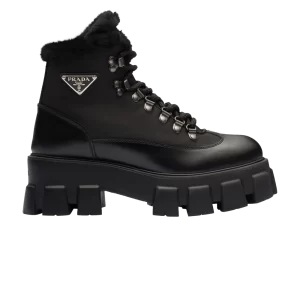 Sneakers Prada Wmns Monolith Brushed Leather and Nylon Boot 'Black 'Black 1T260N 3LLD F0002