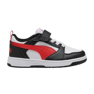 Puma Rebound V6 Low Little Kid 'White Black Red' Sneakers White/Forever Red/Black 397419 04