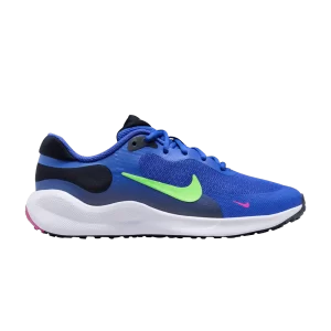 Nike Revolution 7 GS 'Ultramarine Lime Blast' Light Ultramarine/Dark Obsidian/White/Lime Burst FB7689 500