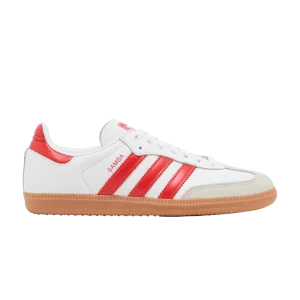 adidas Wmns Samba OG 'White Solar Red Gum' Sneakers Cloud White/Sunny Red/White IF6513