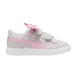 Puma Suede Classic Re-Bow Little Kid 'Hearts - Silver Mist' Sneakers Silver Mist/Pink Lilac 389614 05