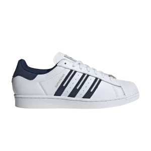 adidas Superstar 'Embroidered Indigo Stripes' Sneakers White Cloud/Night Indigo/Grey One ID1373