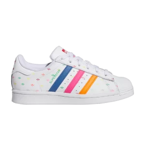 adidas Superstar J 'Allover Trefoild Print - White Magenta Orange' White Cloud/Purple Pulse/Better Scarlet ID9806