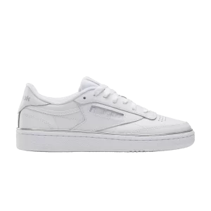 Reebok Wmns Club C 85 White Metallic Band Sneakers White/White/Barely gray 100201303