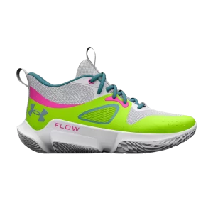 Under Armor Wmns Flow Breakthru 3 'White Lime Surge' Sneakers White/Lime Splash/Harbor Blue Metallic 3025603 106