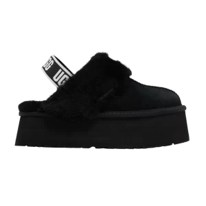 UGG Wmns Funkette Slipper 'Black' Sneakers Black/Black/White 1113474 BLK