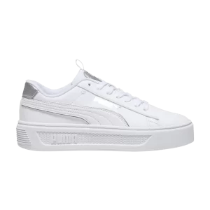 Sneakers Puma Wmns Smash Platform v3 'Pop Up – White 'White/Matte silver/Silver 392504 02