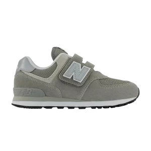 New Balance 574 Hook and Loop Little Kid Wide 'Core Pack – Gray White 'Grey/White PV574EVG W