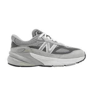 New Balance 990v6 Big Kid Wide 'Castlerock' Sneakers Grey/Silver GC990GL6 W