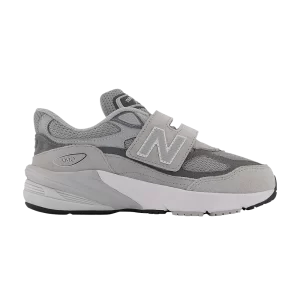 New Balance 990v6 Hook & Loop Little Kid 'Castlerock' Sneakers Grey/Silver PV990GL6