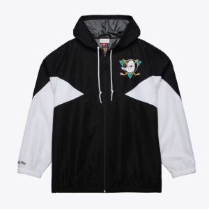 Mitchell & Ness Black Anaheim Ducks Vintage Logo Ultimate Lightweight Full-Zip Windbreaker Jacket Black 1378444