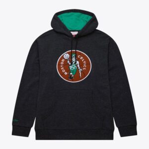 Mitchell & Ness Black Boston Celtics Snow Washed Fleece Pullover Hoodie Cream 1431716