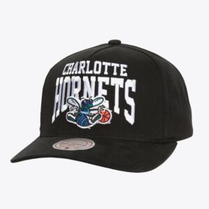 Mitchell & Ness Black Charlotte Hornets Hardwood Classics Big Time Pro Snapback Hat Black 1589651