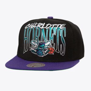 Baseball Cap Mitchell & Ness Black Charlotte Hornets Hardwood Classics Rise Up Snapback Hat Cream 1589743