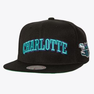 Baseball Cap Mitchell & Ness Black Charlotte Hornets Hardwood Classics Triple Play Snapback Hat Black 1589690