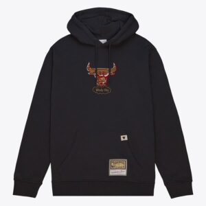 Mitchell & Ness Black Chicago Bulls Golden Hour Glaze Pullover Hoodie White 1502865