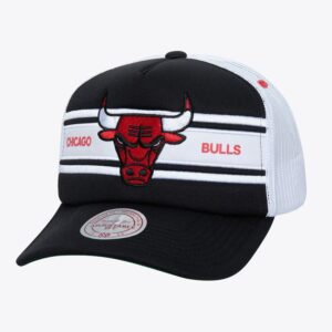 Mitchell & Ness Black Chicago Bulls Sideline Trucker Snapback Hat White 1589953