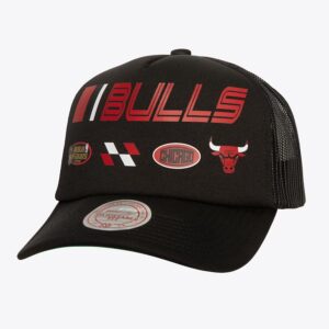 Mitchell & Ness Black Chicago Bulls Speedway Trucker Snapback Hat Black 1589958