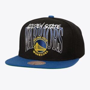 Baseball Cap Mitchell & Ness Black Golden State Warriors Rise Up Snapback Hat Cream 1589731