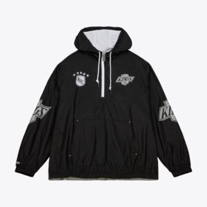 Mitchell & Ness Black Los Angeles Kings Team 2.0 Anorak Quarter-Zip Windbreaker Jacket Black 1378694