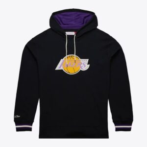 Mitchell & Ness Black Los Angeles Lakers Legendary Slub Vintage Logo Pullover Hoodie White 1431746