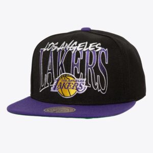 Baseball Cap Mitchell & Ness Black Los Angeles Lakers Rise Up Snapback Hat Blue 1589751