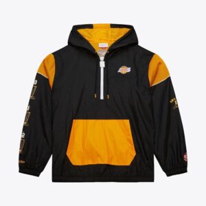 Mitchell & Ness Black Los Angeles Lakers Team OG 3.0 Anorak Quarter-Zip Jacket Black 1576922