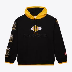 Mitchell & Ness Black Los Angeles Lakers Team OG 3.0 Vintage Fleece Pullover Hoodie Violet 1426509