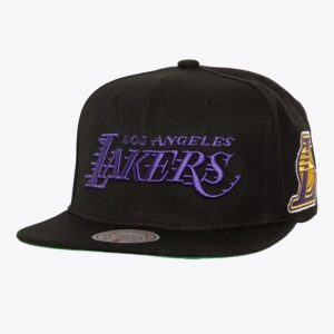 Mitchell & Ness Black Los Angeles Lakers Triple Play Snapback Hat Black 1589679