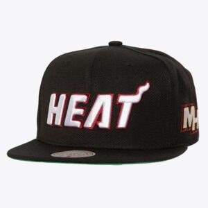 Mitchell & Ness Black Miami Heat Triple Play Snapback Hat Black 1589673