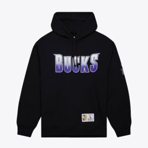 Mitchell & Ness Black Milwaukee Bucks Game Time Vintage Logo Fleece Pullover Hoodie Black 1551308