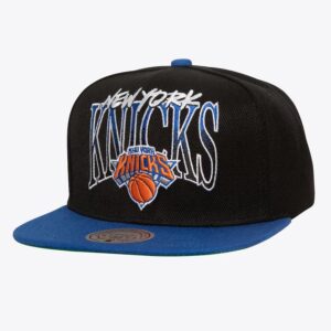 Baseball Cap Mitchell & Ness Black New York Knicks Rise Up Snapback Hat Cream 1589747