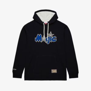 Mitchell & Ness Black Orlando Magic Vintage Logo Thermal Lightweight Pullover Hoodie Black 1551109