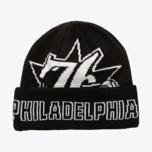 Mitchell & Ness Black Philadelphia 76ers Hardwood Classics K.O. Cuffed Knit Hat Dark blue 1590144