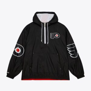 Mitchell & Ness Black Philadelphia Flyers Team 2.0 Anorak Quarter-Zip Windbreaker Jacket Black 1378682