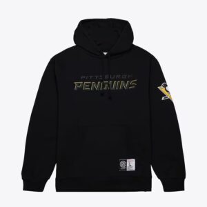 Mitchell & Ness Black Pittsburgh Penguins Game Time Fleece Pullover Hoodie Grey 1378526