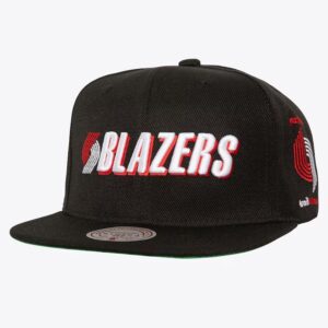 Baseball Cap Mitchell & Ness Black Portland Trail Blazers Hardwood Classics Triple Play Snapback Hat Black 1589696