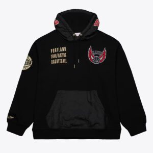 Mitchell & Ness Black Portland Trail Blazers Team OG 2.0 Vintage Logo Fleece Pullover Hoodie Black 1502915