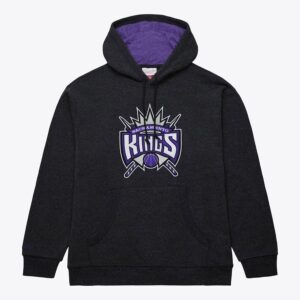 Mitchell & Ness Black Sacramento Kings Snow Washed Fleece Pullover Hoodie White 1550900