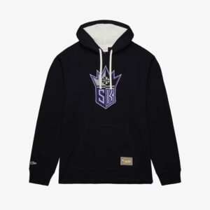 Mitchell & Ness Black Sacramento Kings Vintage Logo Thermal Lightweight Pullover Hoodie Black 1551096