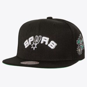 Mitchell & Ness Black San Antonio Spurs Hardwood Classics Triple Play Snapback Hat Cream 1589702