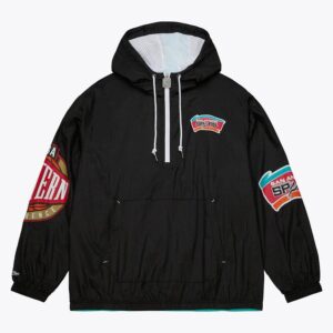 Mitchell & Ness Black San Antonio Spurs Team 2.0 Anorak Quarter-Zip Windbreaker Jacket Cream 1589086