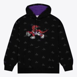 Mitchell & Ness Black Toronto Raptors Allover Print Fleece Pullover Hoodie Black 1379455