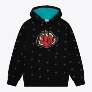 Mitchell & Ness Black Vancouver Grizzlies Allover Print Fleece Pullover Hoodie Black 1551194