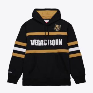 Mitchell & Ness Black Vegas Golden Knights Head Coach Fleece Pullover Hoodie Black 1378062